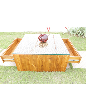 Table basse Rondelle teck